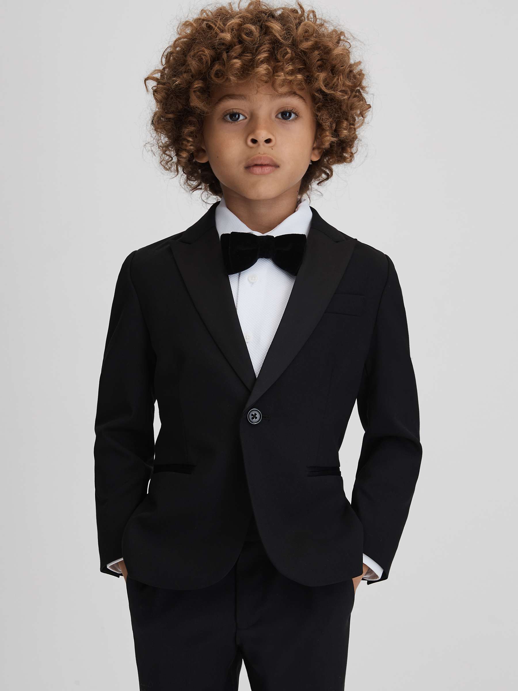 Buy Reiss Kids' Knightsbridge Tuxedo Satin Single Breasted Blazer, Black Online at johnlewis.com