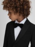 Reiss Kids' Knightsbridge Tuxedo Satin Single Breasted Blazer, Black