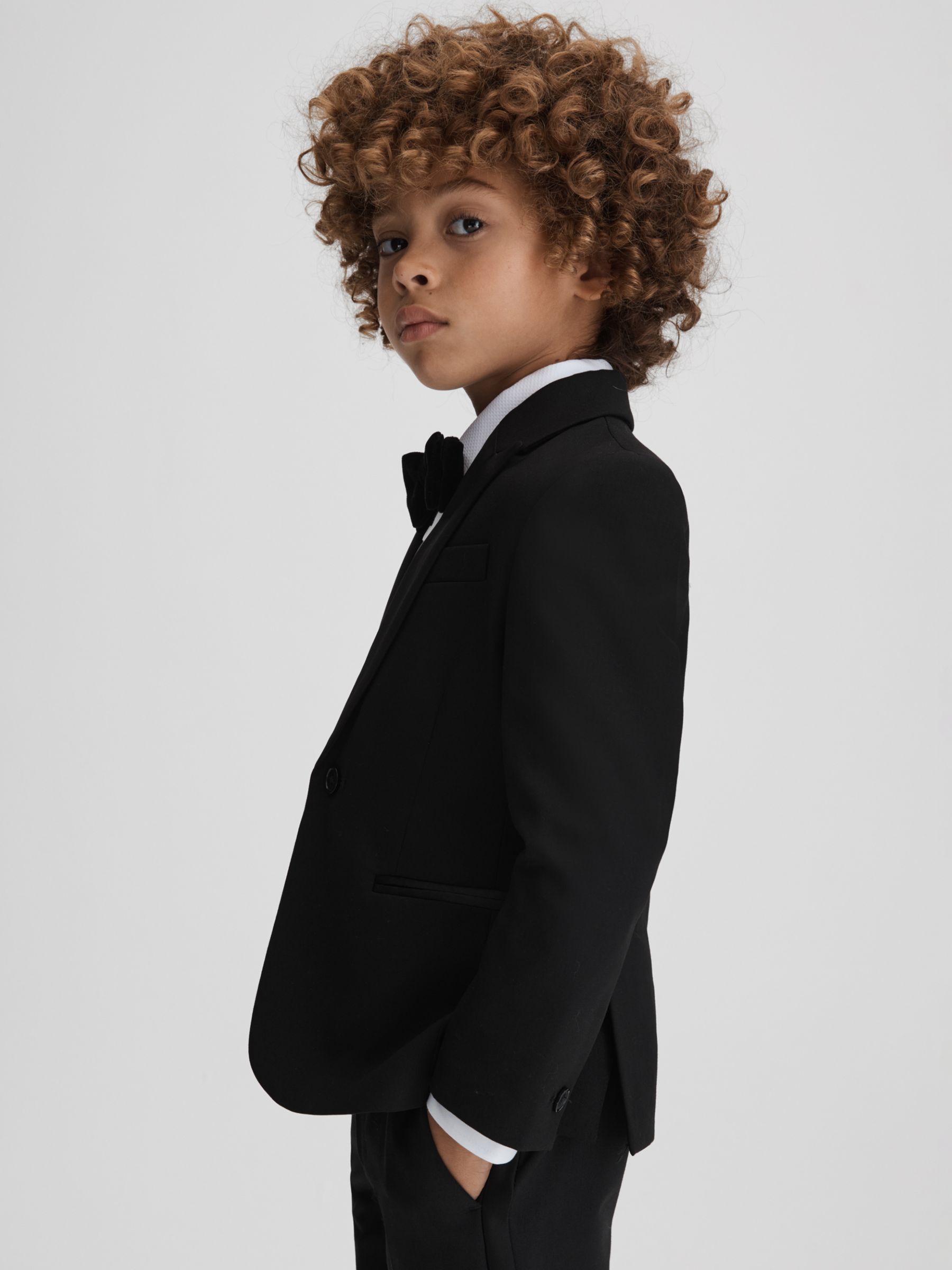 Buy Reiss Kids' Knightsbridge Tuxedo Satin Single Breasted Blazer, Black Online at johnlewis.com