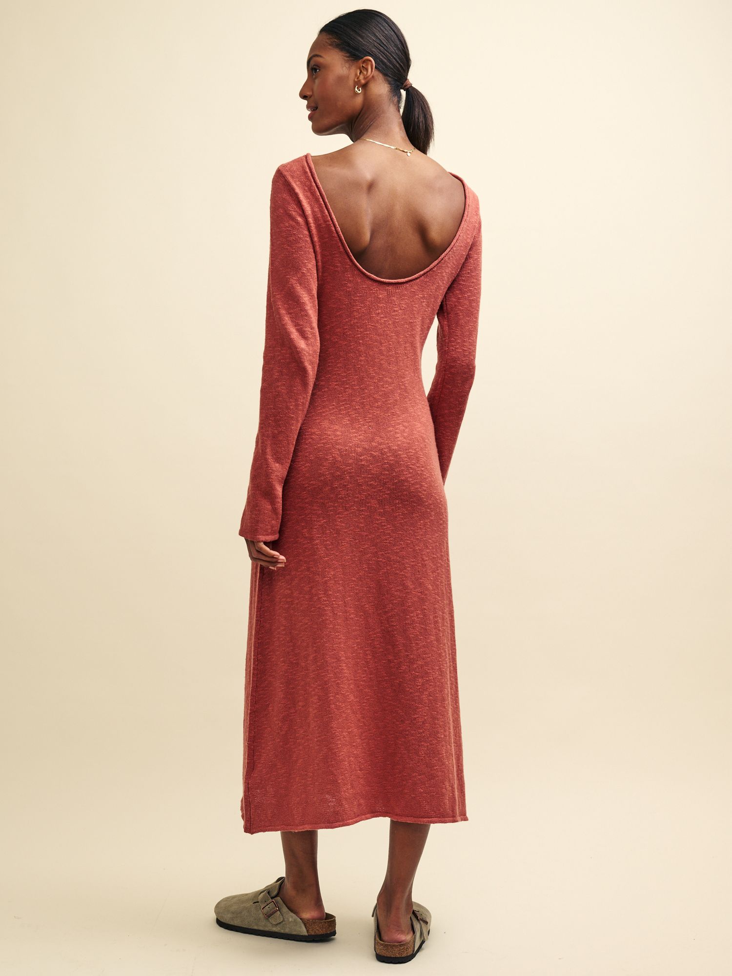 Buy Nobody's Child A-Line Scoop Back Midi Dress, Brown Online at johnlewis.com