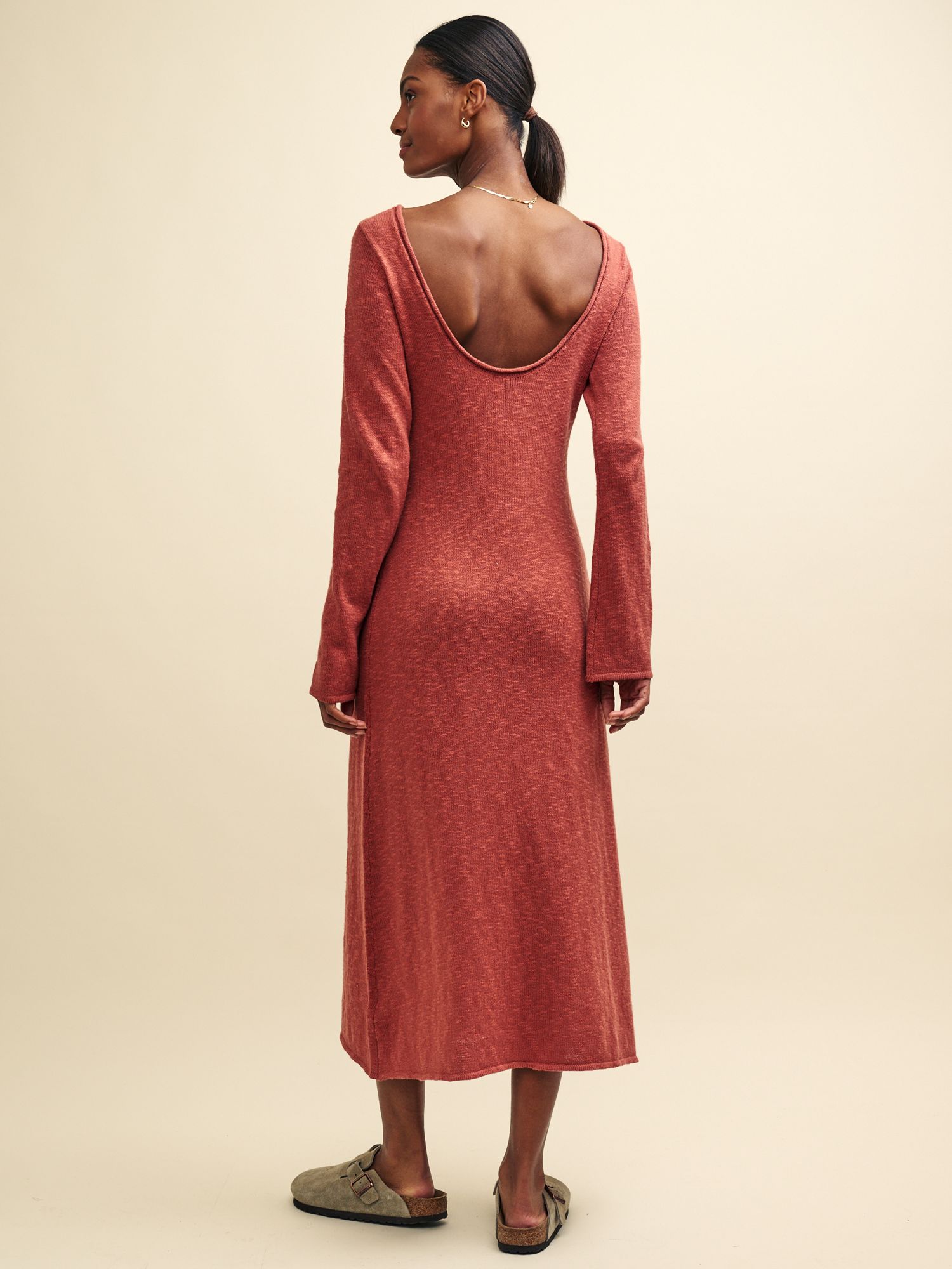 Buy Nobody's Child A-Line Scoop Back Midi Dress, Brown Online at johnlewis.com