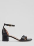 L.K.Bennett Nanette Nappa Leather Block Heel Sandals, Black, Bla-black