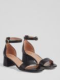 L.K.Bennett Nanette Nappa Leather Block Heel Sandals, Black, Bla-black