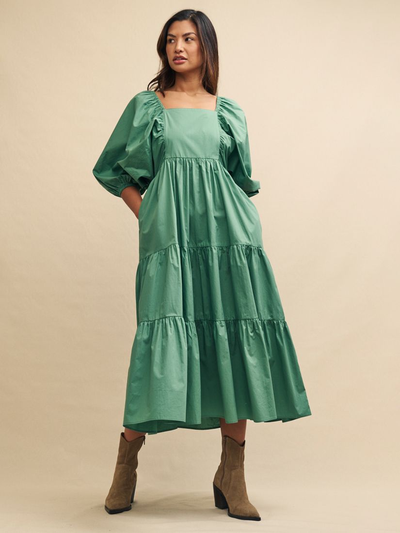 Nobody's Child Ruby Tiered Midaxi Dress, Teal Green, 18