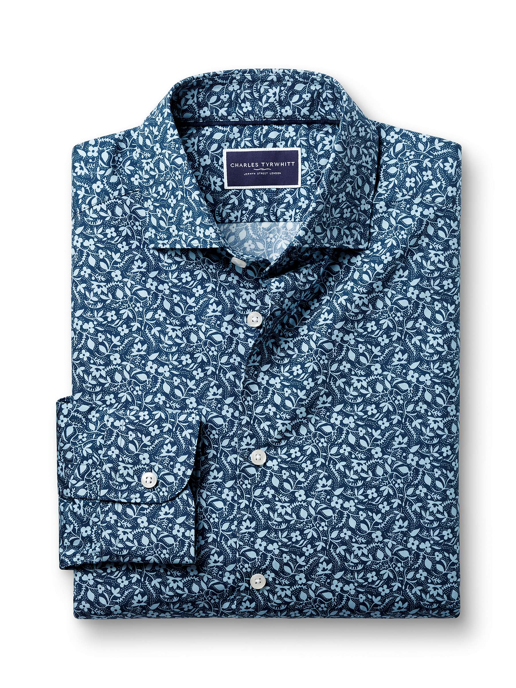 Buy Charles Tyrwhitt Classic Fit Floral Liberty Print Shirt, Steel Blue Online at johnlewis.com