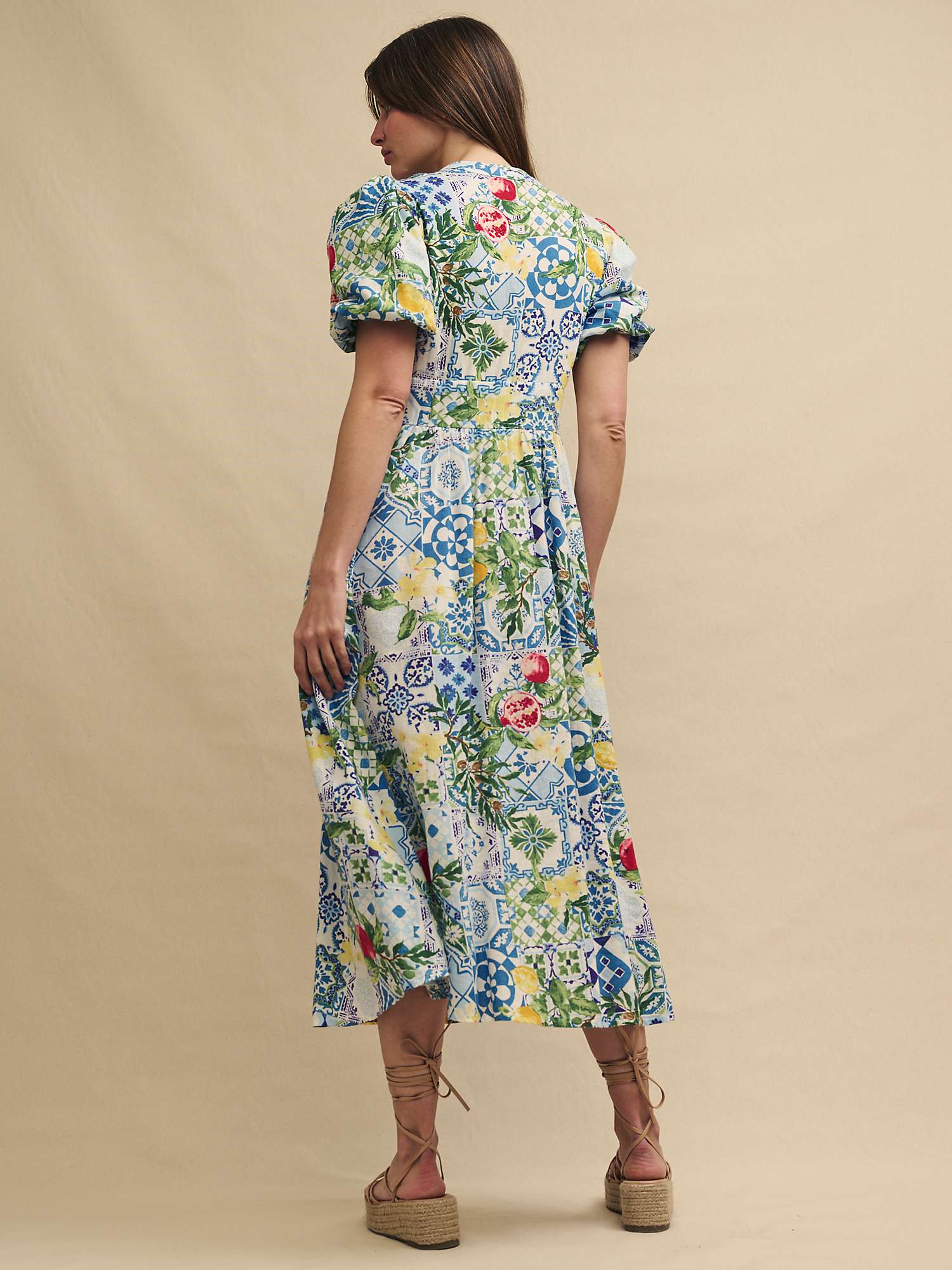 Buy Nobody's Child Petite Starlight Faro Tile Fruit Midi Dress, Multi Online at johnlewis.com