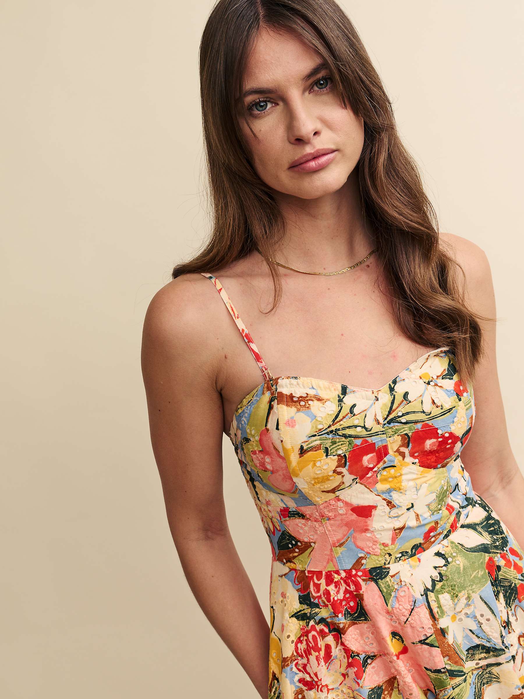 Buy Nobody's Child x Happy Place by Fearne Cotton Mykonos Bloom Floral Print Bandeau Midi Dress, Multi Online at johnlewis.com