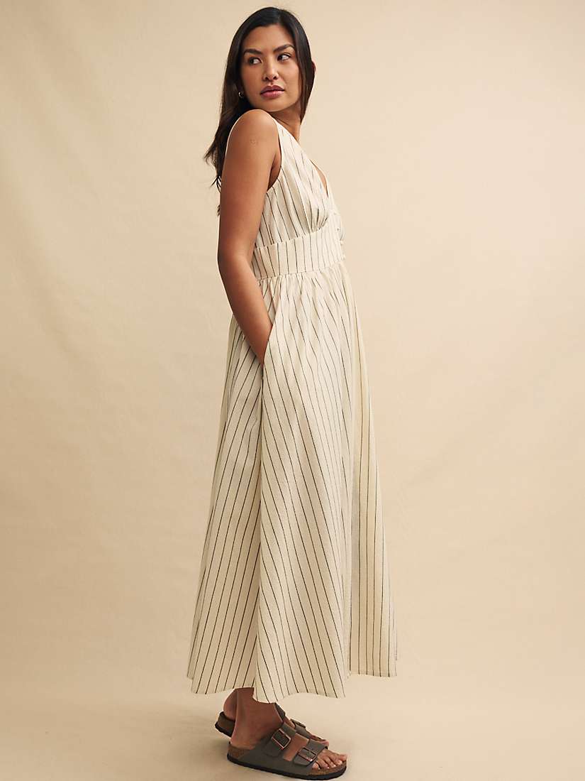 Buy Nobody's Child Starlight Stripe Button Down Midaxi Dress, Natural Online at johnlewis.com