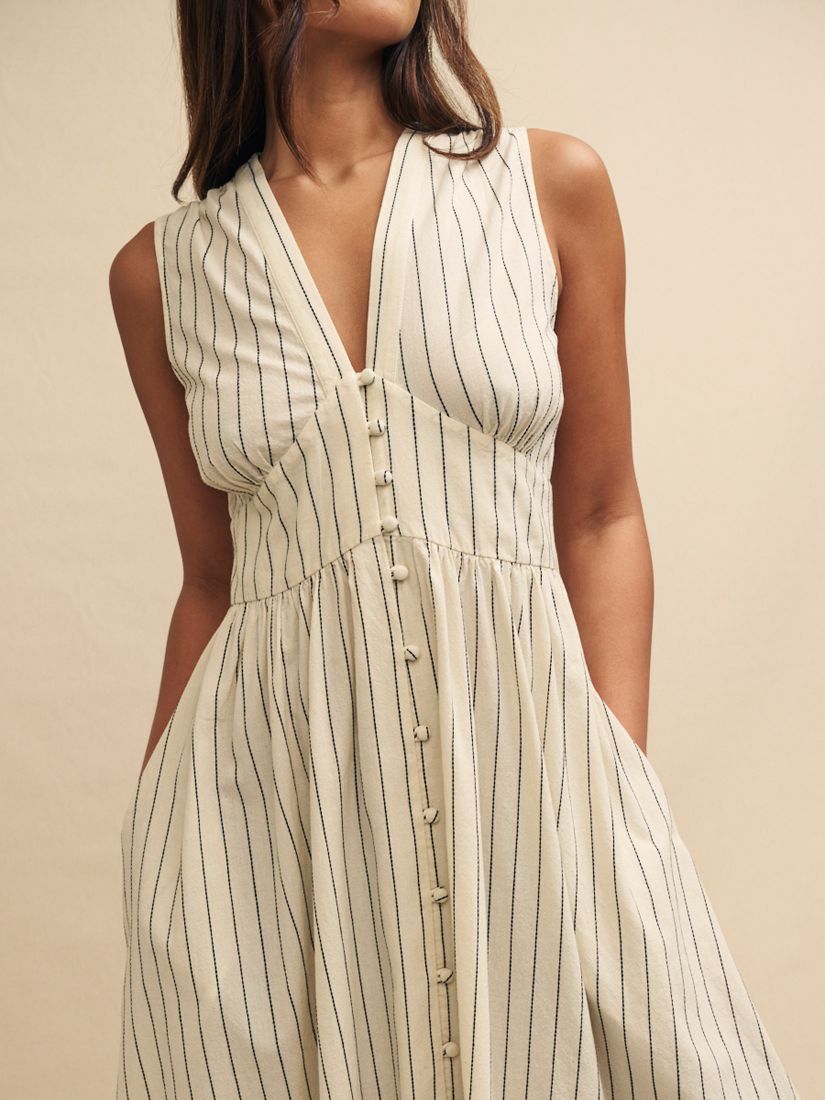 Buy Nobody's Child Starlight Stripe Button Down Midaxi Dress, Natural Online at johnlewis.com