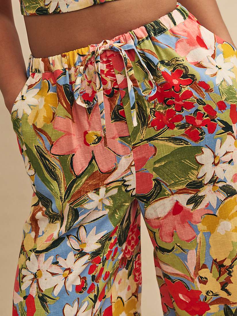 Buy Nobody's Child Reese Floral Print Wide Leg Trousers, Mykonos Bloom Online at johnlewis.com