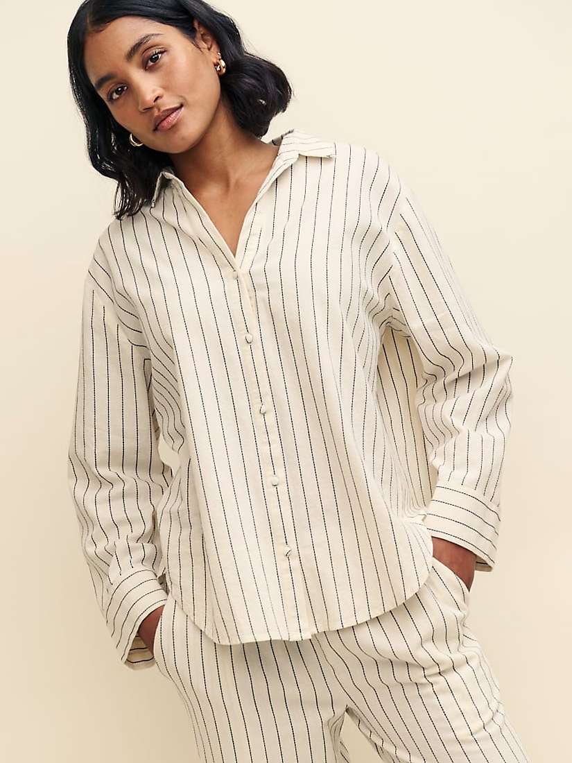 Buy Nobody's Child Petite Tamar Pinstripe Shirt, Cream Online at johnlewis.com