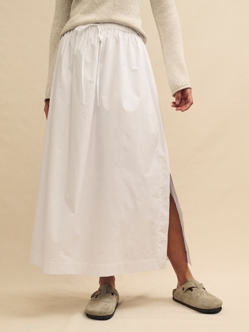Buy Nobody's Child Jo Cotton Poplin Midaxi Skirt, White Online at johnlewis.com