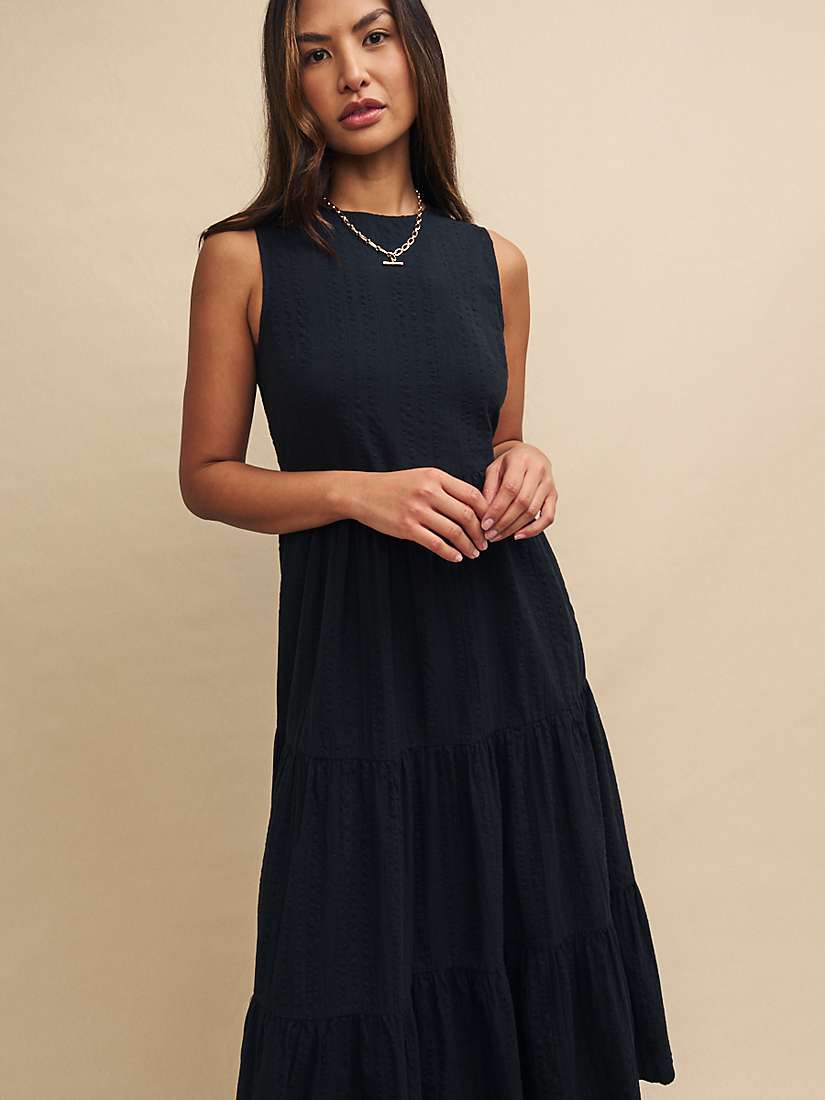 Buy Nobody's Child Astrid Tiered Midaxi Dress, Black Online at johnlewis.com