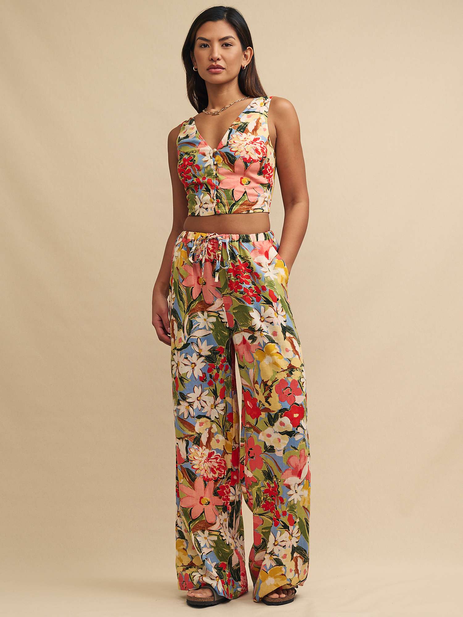 Buy Nobody s Child x Happy Place by Fearne Cotton Petite Reese Mykonos Bloom Trousers, Multi Online at johnlewis.com