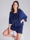 Cape Cove Zip Through Towelling Hoodie, Navy