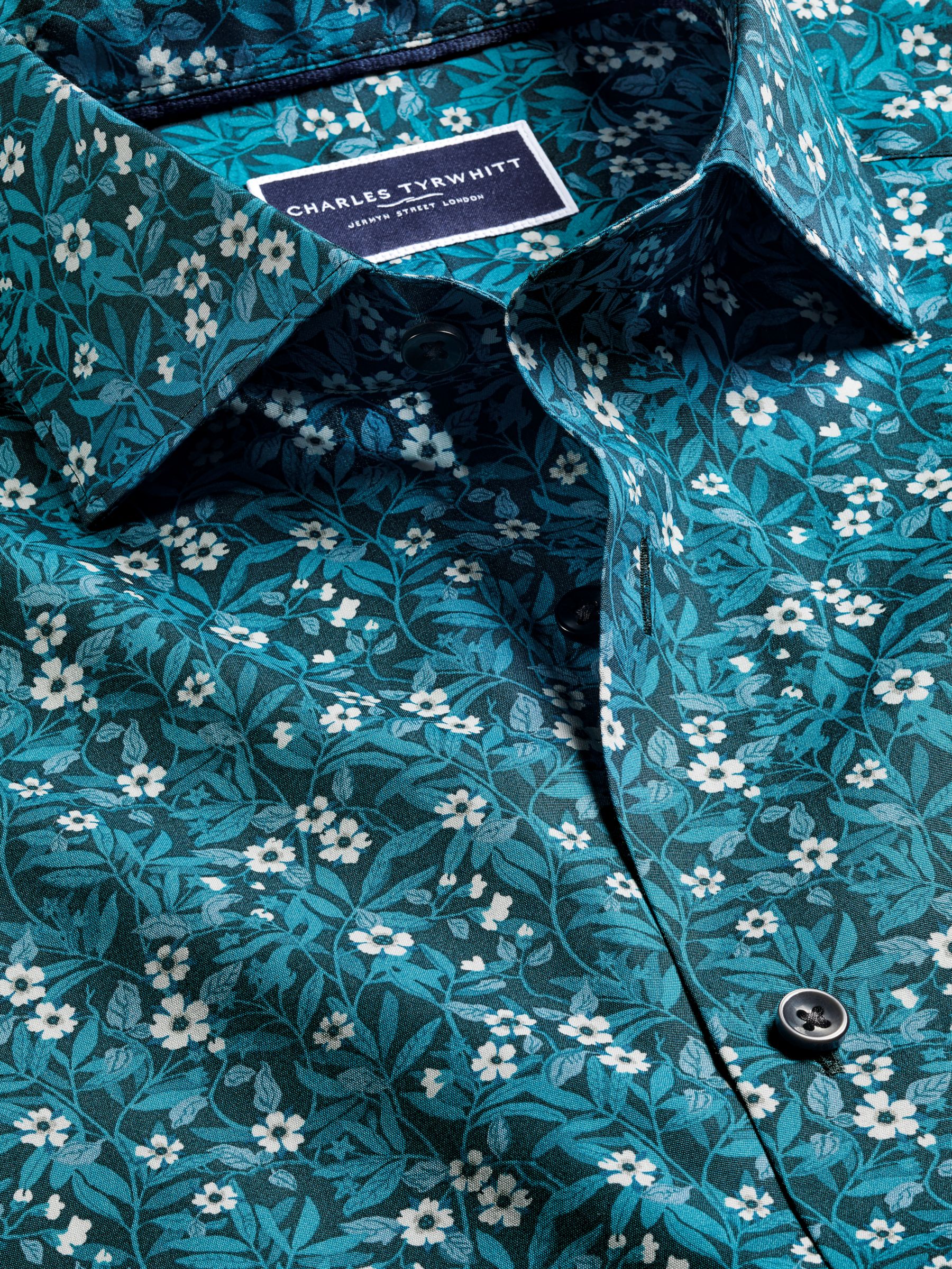 Buy Charles Tyrwhitt Floral Liberty Print Slim Fit Shirt, Atlantic Green Online at johnlewis.com