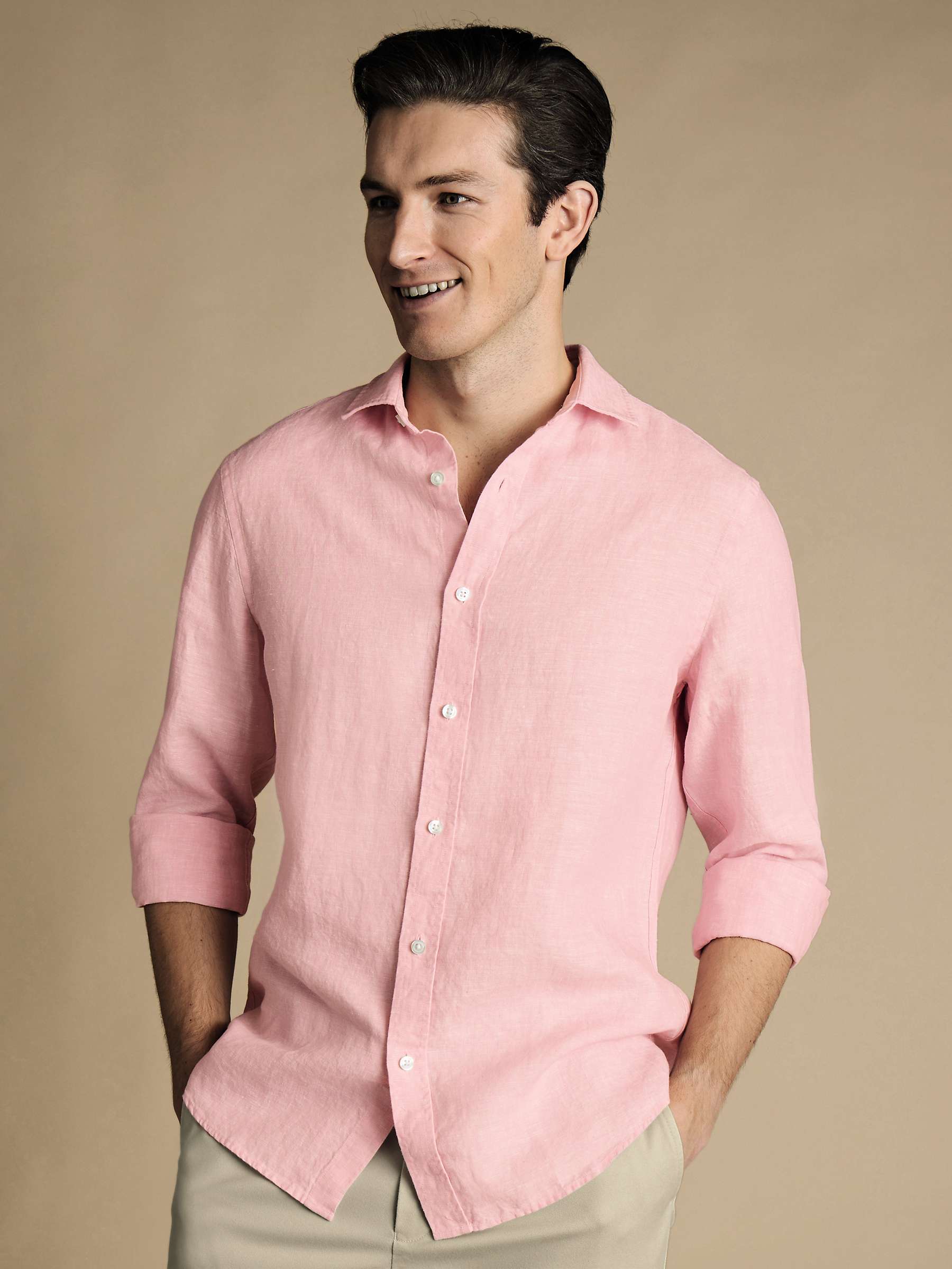 Buy Charles Tyrwhitt Linen Short Sleeve Slim Fit Shirt Online at johnlewis.com
