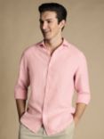 Charles Tyrwhitt Linen Short Sleeve Slim Fit Shirt, Pink