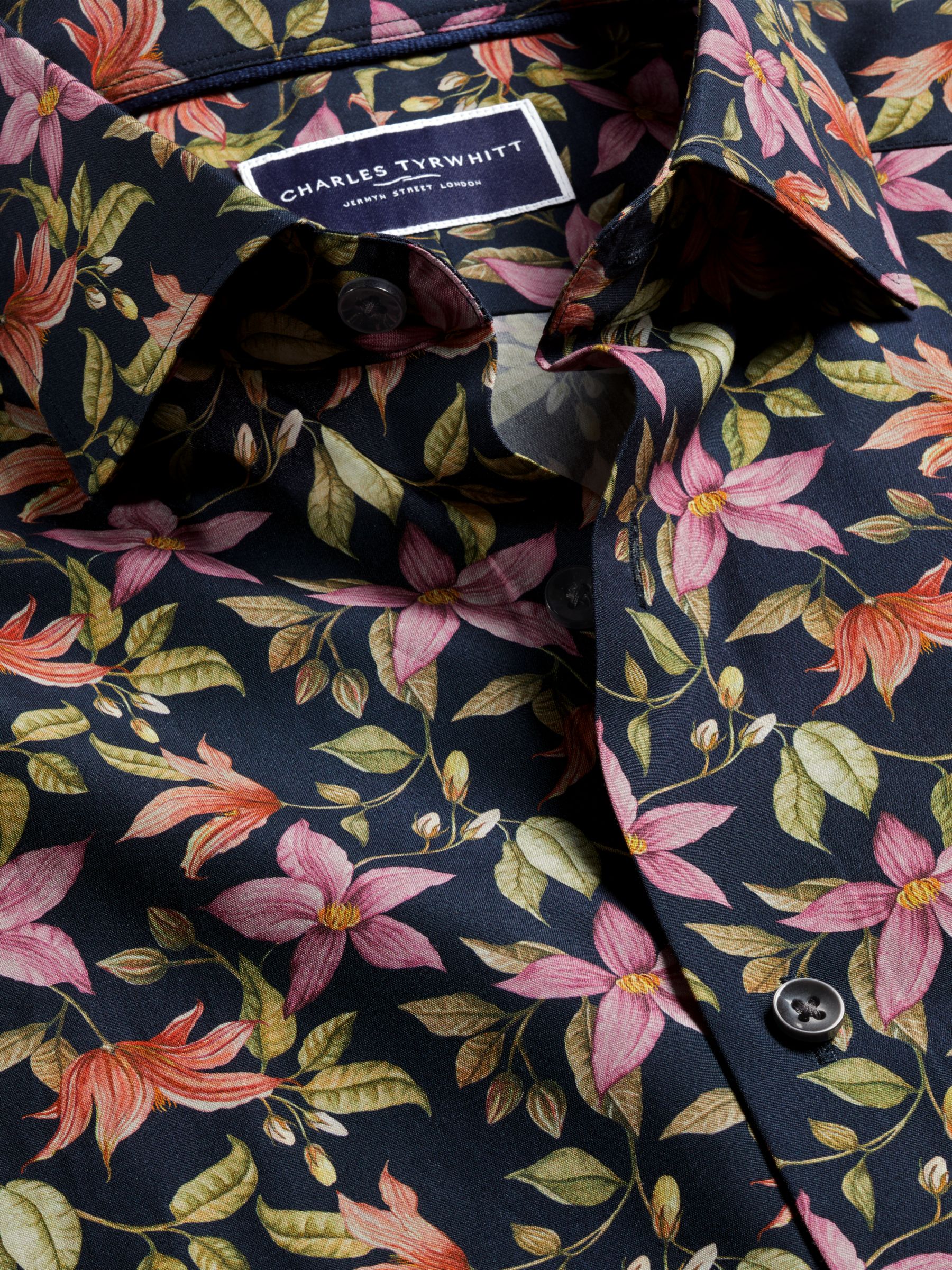 Buy Charles Tyrwhitt Classic Fit Large Floral Liberty Print Shirt, Navy/Multi Online at johnlewis.com