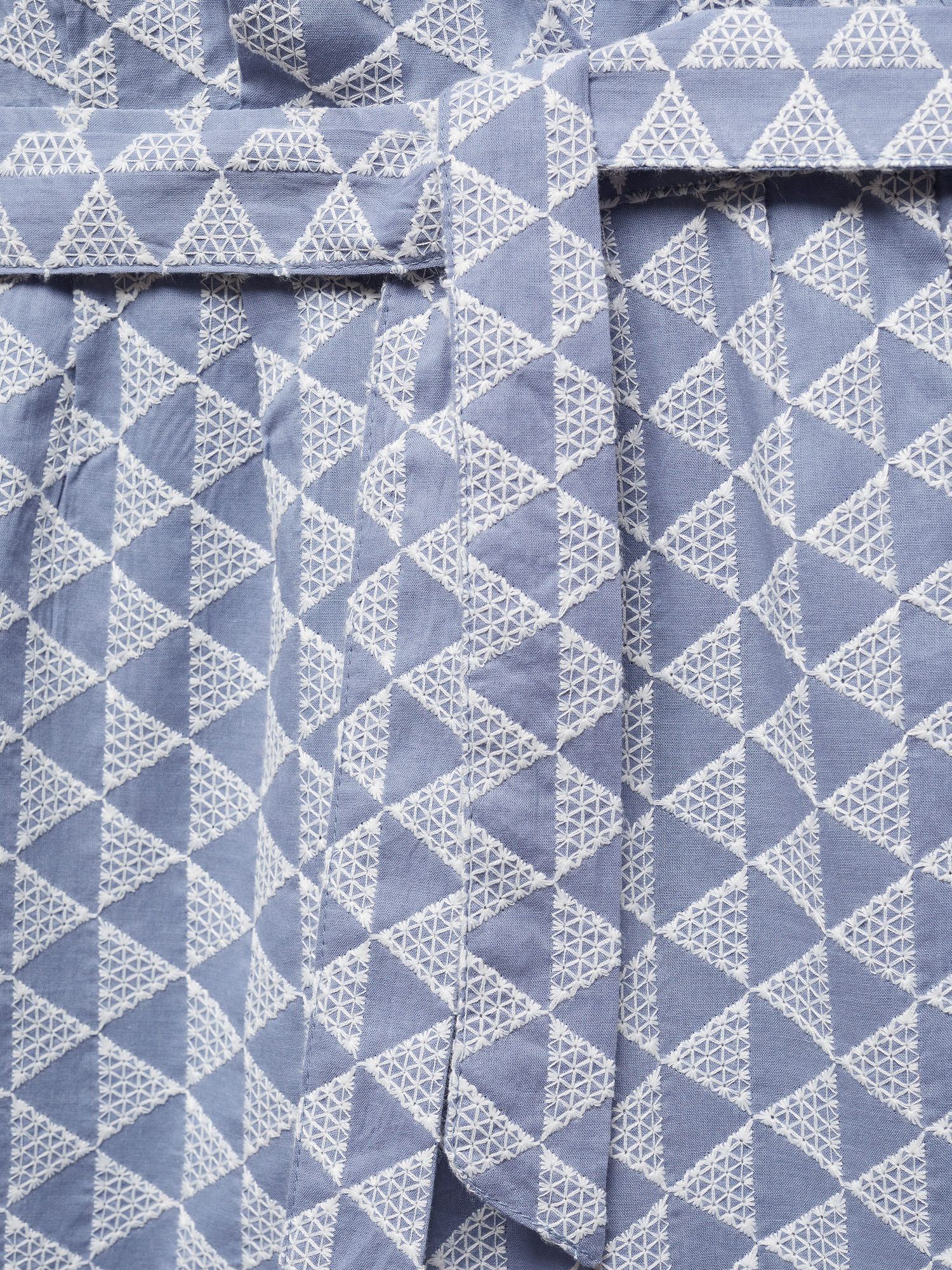 Mango Kids' Martina Geometric Print Jumpsuit, Medium Blue, 9 years