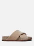 Jigsaw Agnes Suede Cross Strap Sandals, Taupe, Cream