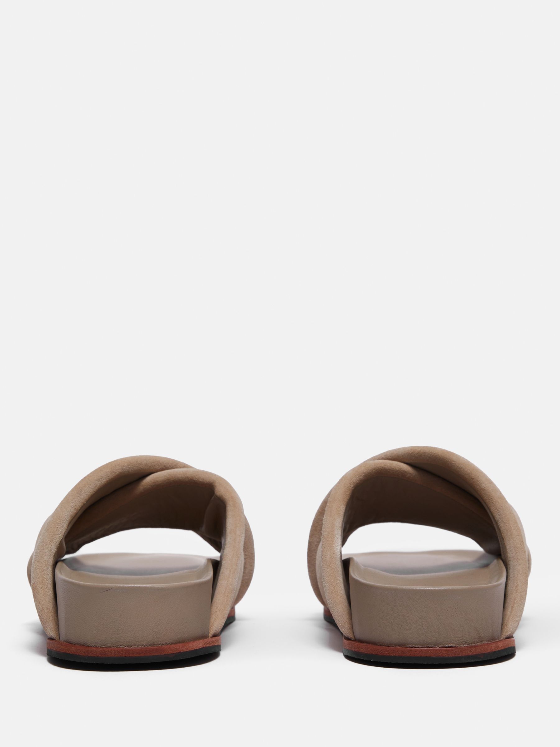 Buy Jigsaw Agnes Suede Cross Strap Sandals, Taupe Online at johnlewis.com