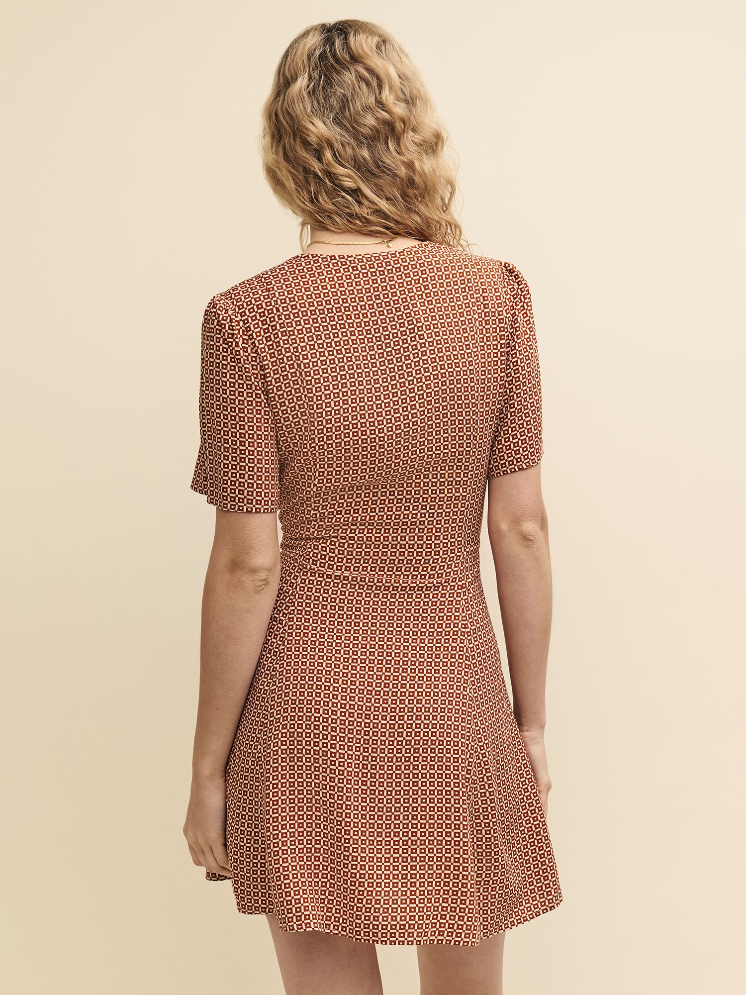 Buy Nobody's Child Ellen Kez Geometric Print Mini Dress, Orange/Multi Online at johnlewis.com