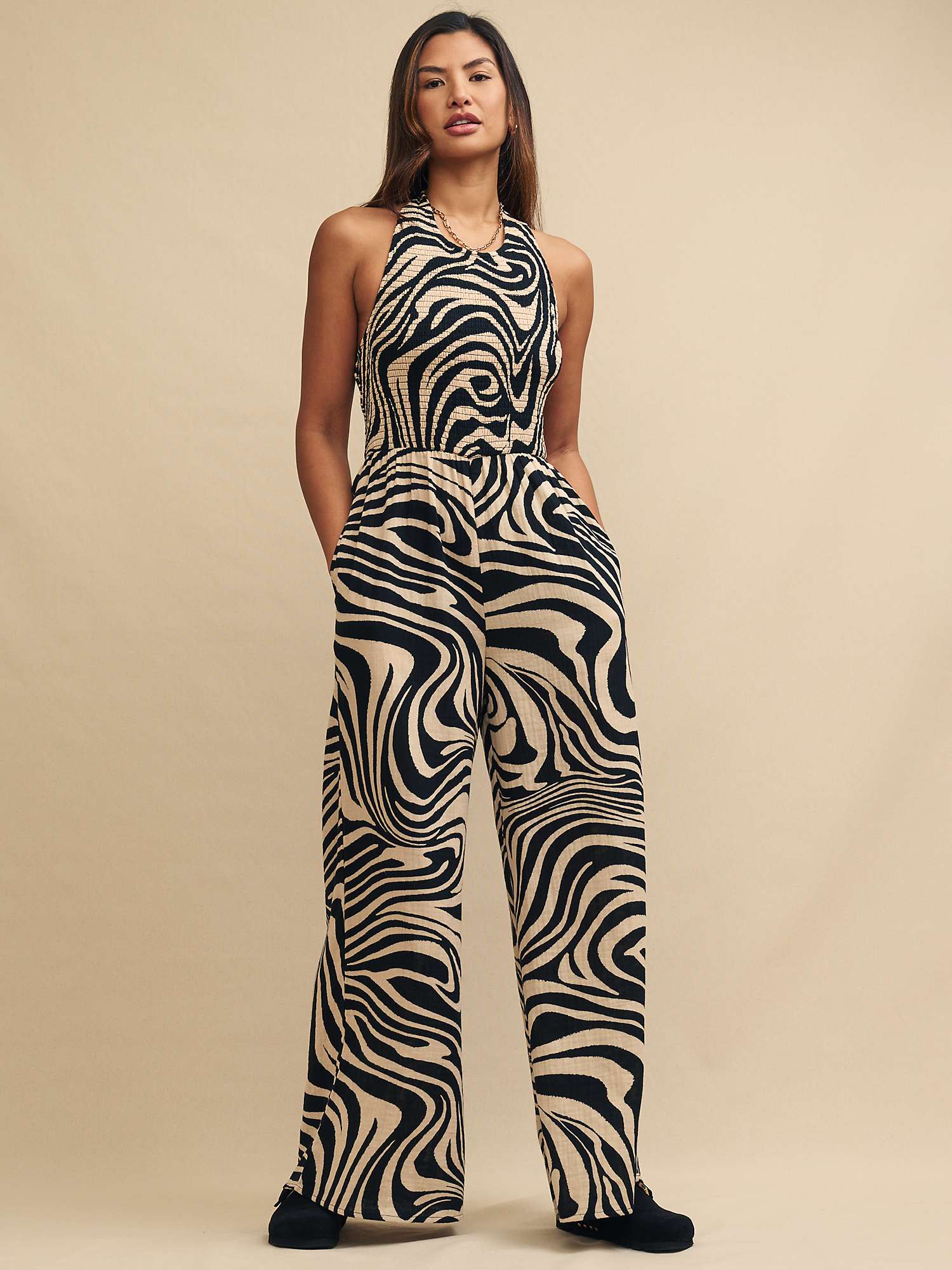 Buy Nobody's Child NicoI Lima Abstract Print Jumpsuit, Black/Multi Online at johnlewis.com