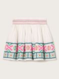 Monsoon Kids' Tropical Embroidered Skirt, White/Multi