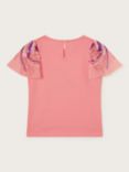 Monsoon Kids Sequin Giraffe Embellished T-Shirt, Pink