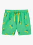 Angels by Accessorize Kids' Banana Print Swim Shorts, Green/Multi