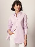 Mint Velvet Cotton Long Sleeve Shirt, Purple, Purple
