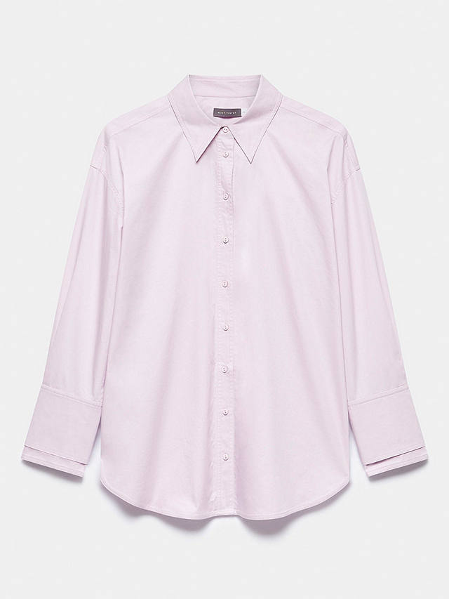 Mint Velvet Cotton Long Sleeve Shirt, Purple