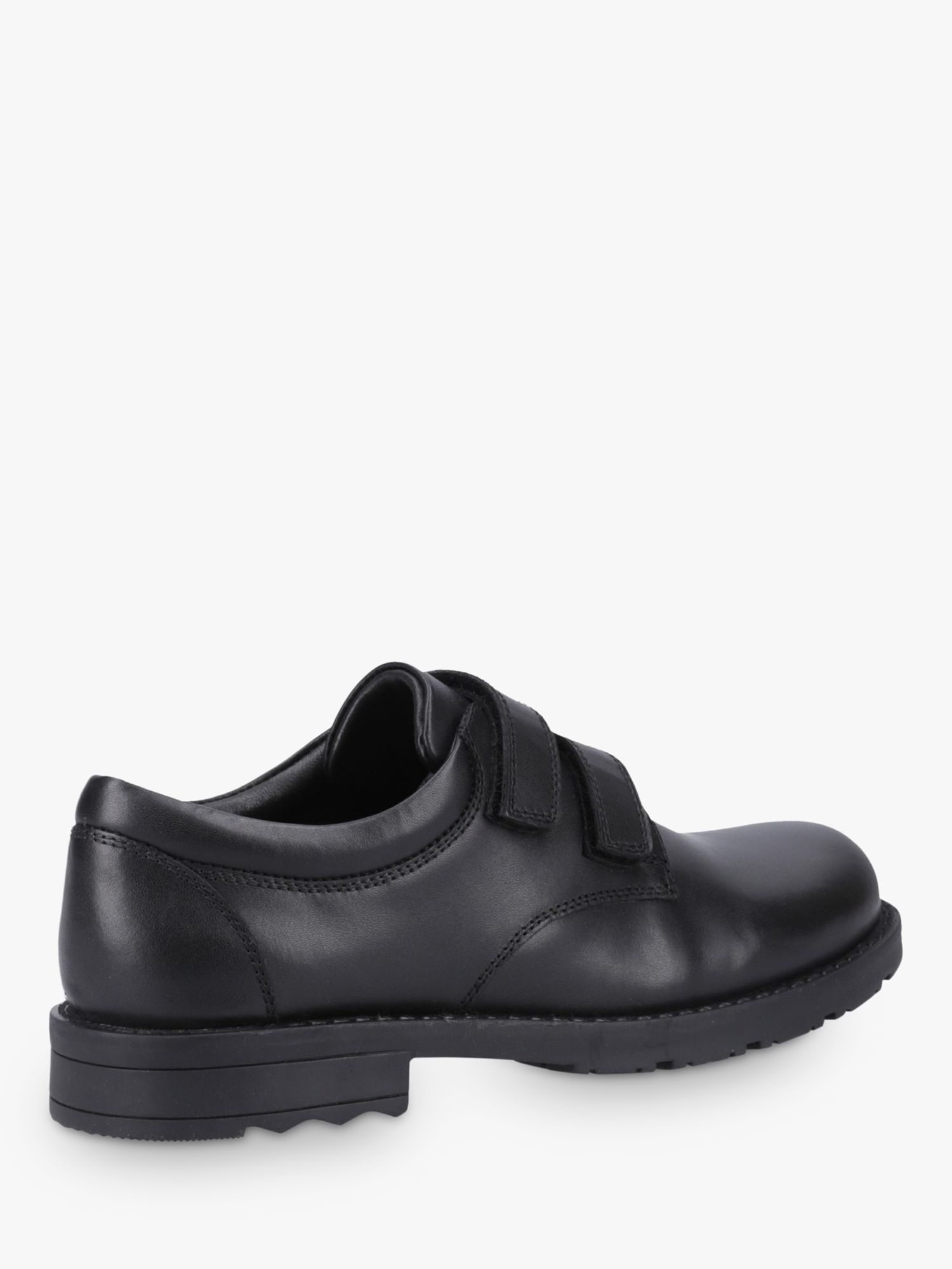 Hush Puppies Kids' Barry Junior Leather Rip Tape Shoes, Black, 13 Jnr