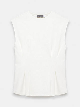 Mint Velvet Blend Seam Sleeveless T-Shirt, White Ivory
