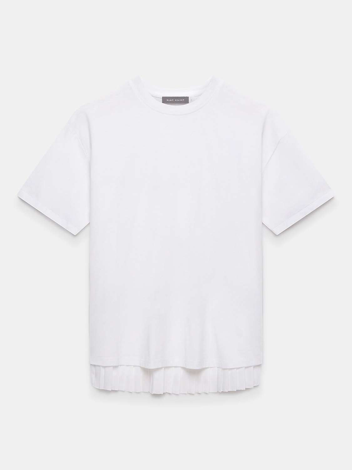 Buy Mint Velvet Pleated Back T-Shirt, White Ivory Online at johnlewis.com