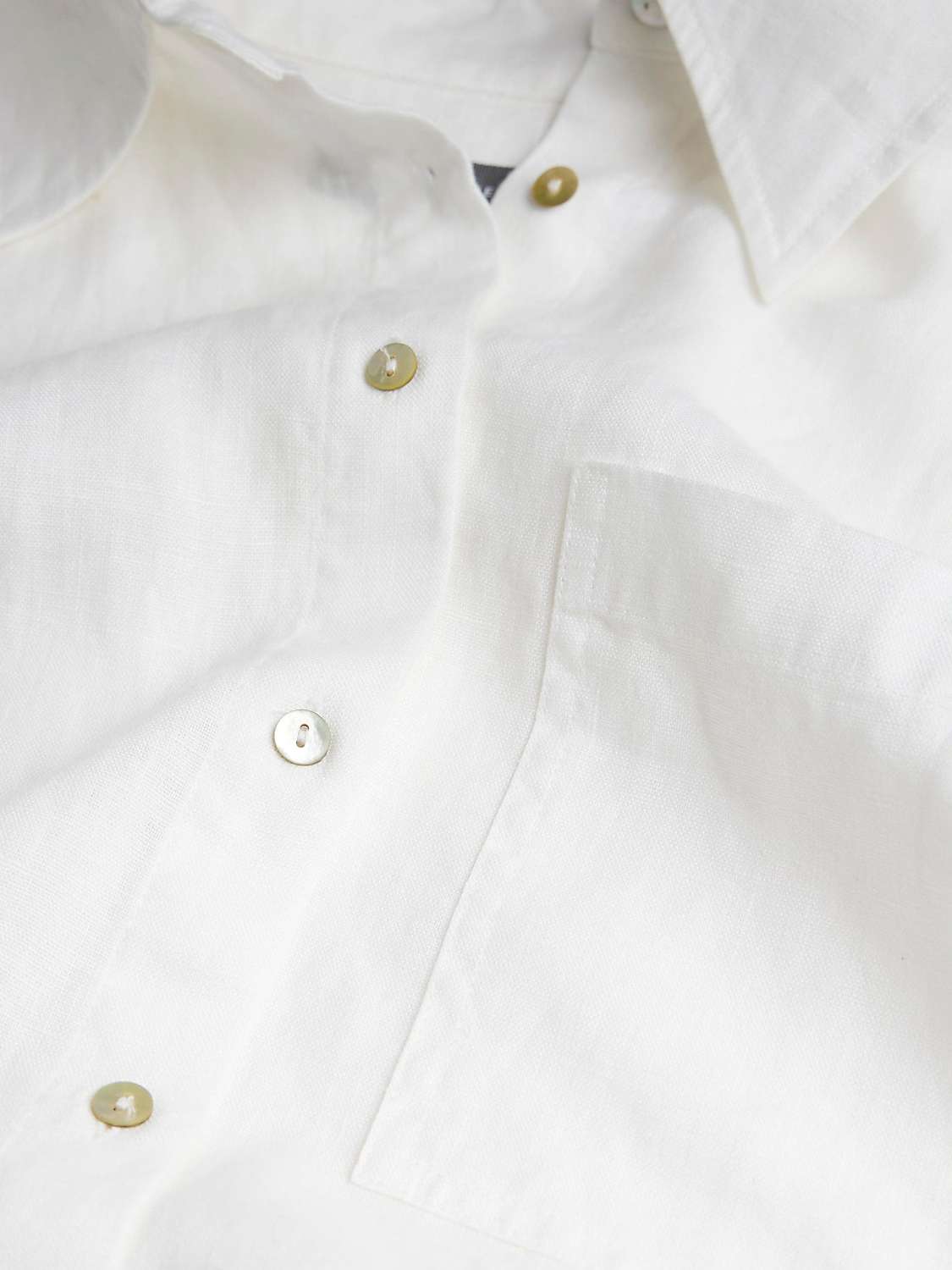 Buy Mint Velvet Linen Collared Shirt, White Ivory Online at johnlewis.com