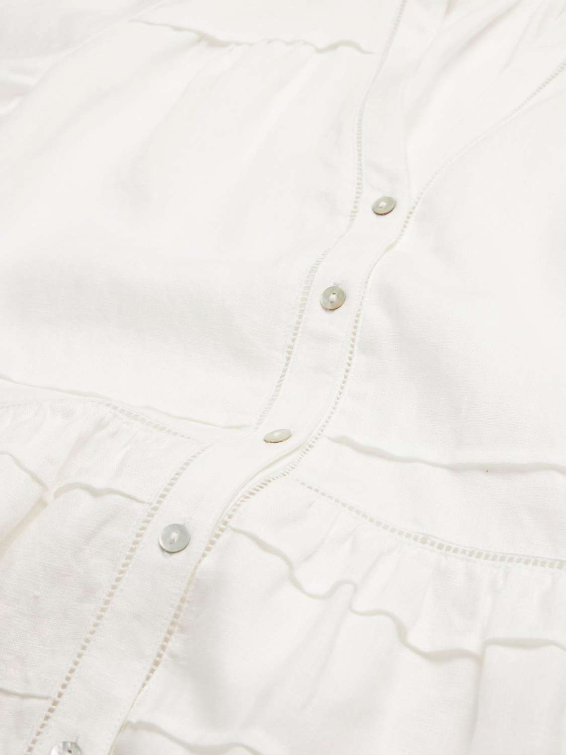Buy Mint Velvet Embroidered Linen Blouse, White Ivory Online at johnlewis.com