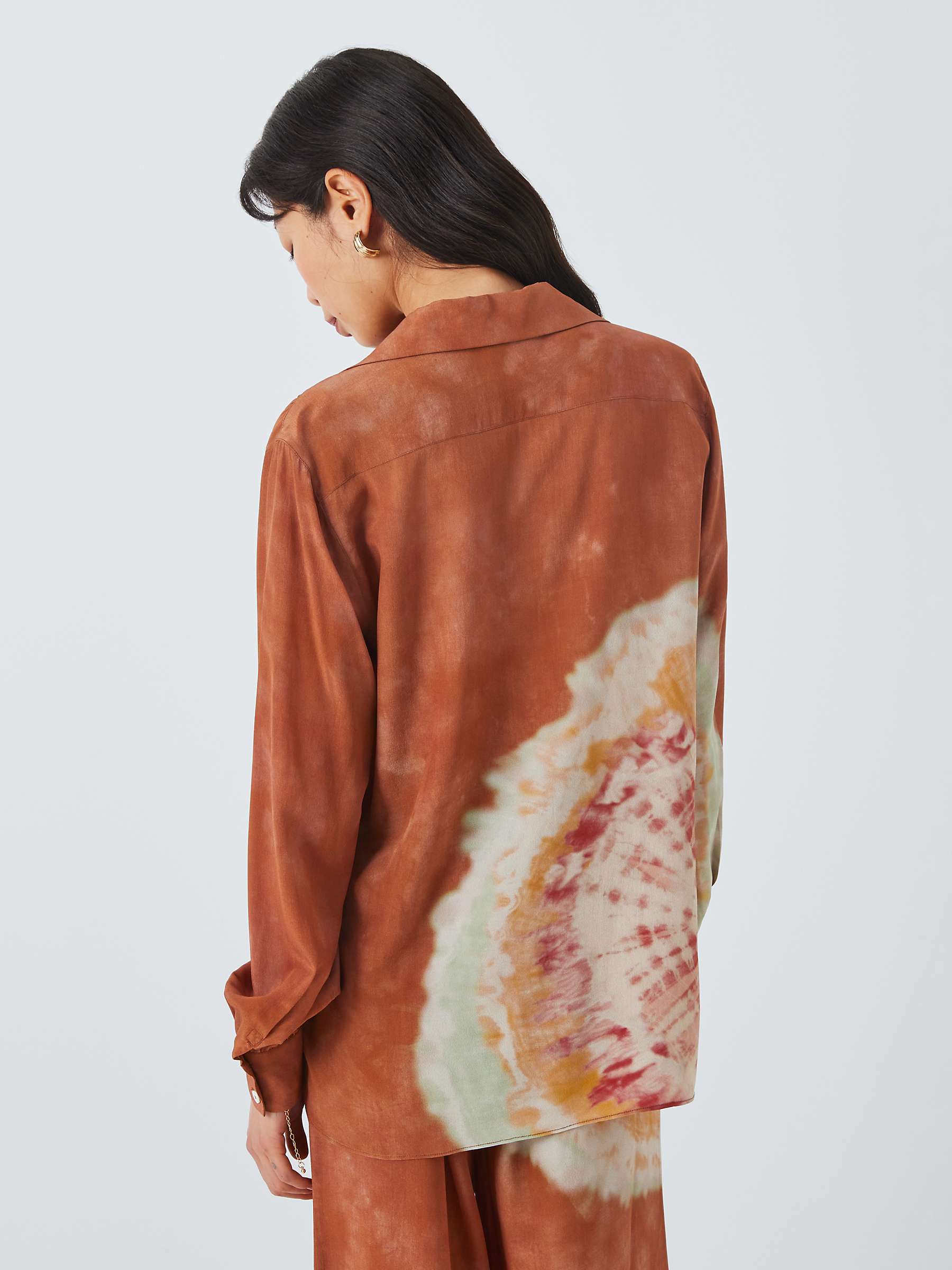 Buy Hayley Menzies Tie Dye Silk Shirt, Terracotta/Multi Online at johnlewis.com