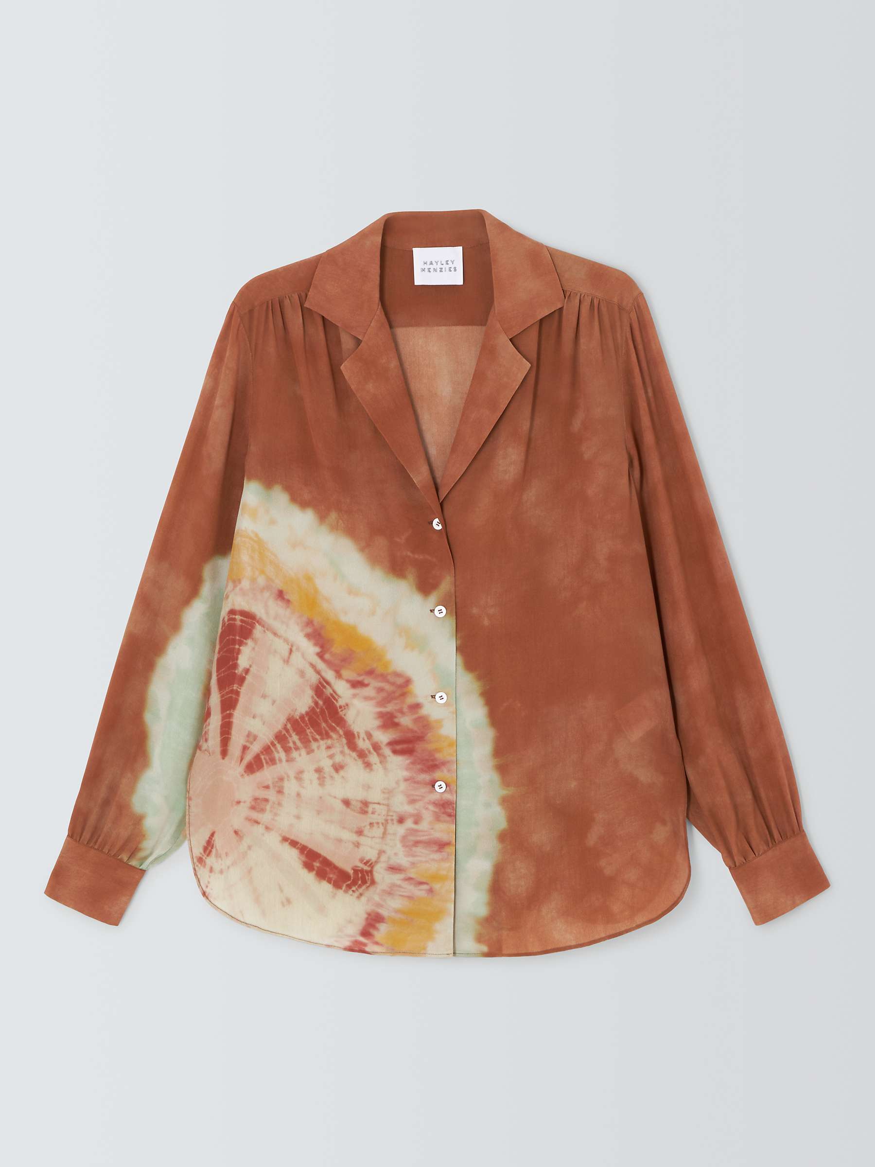 Buy Hayley Menzies Tie Dye Silk Shirt, Terracotta/Multi Online at johnlewis.com