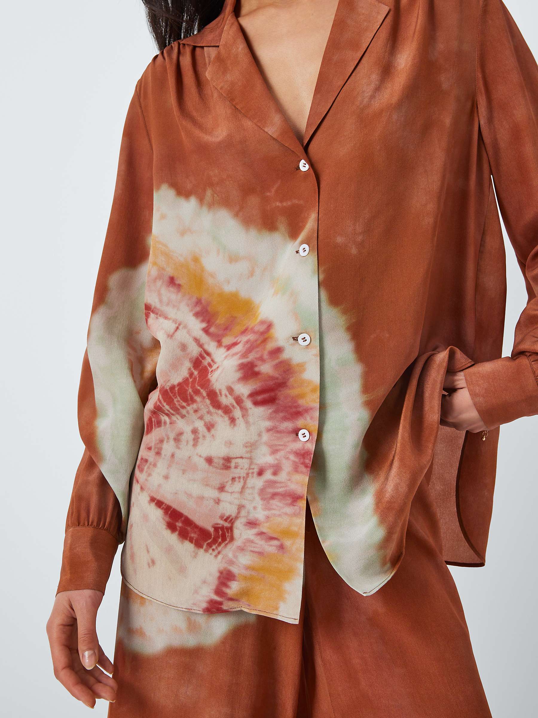 Buy Hayley Menzies Tie Dye Silk Shirt, Terracotta/Multi Online at johnlewis.com