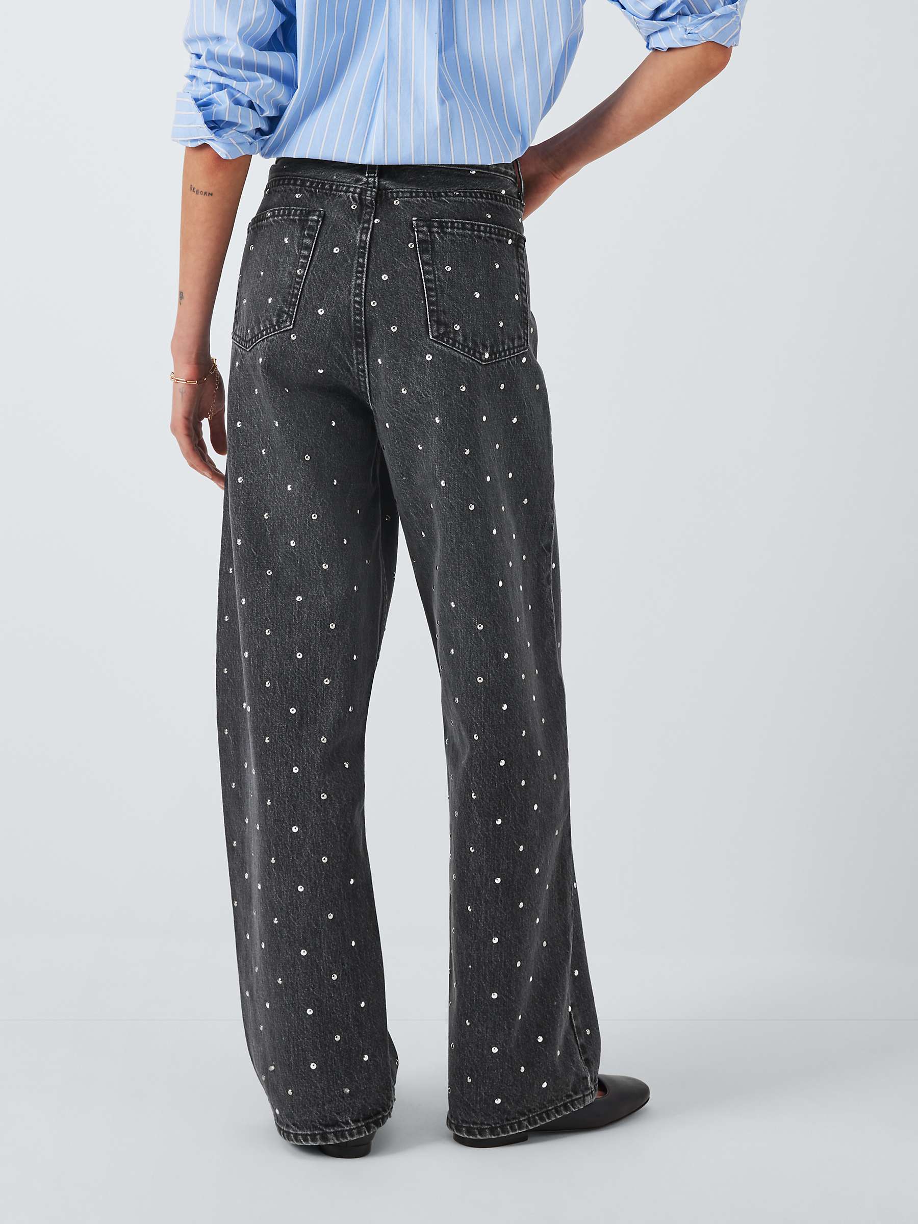 Buy Hayley Menzies Studded Boyfriend Jeans, Washed Black Online at johnlewis.com