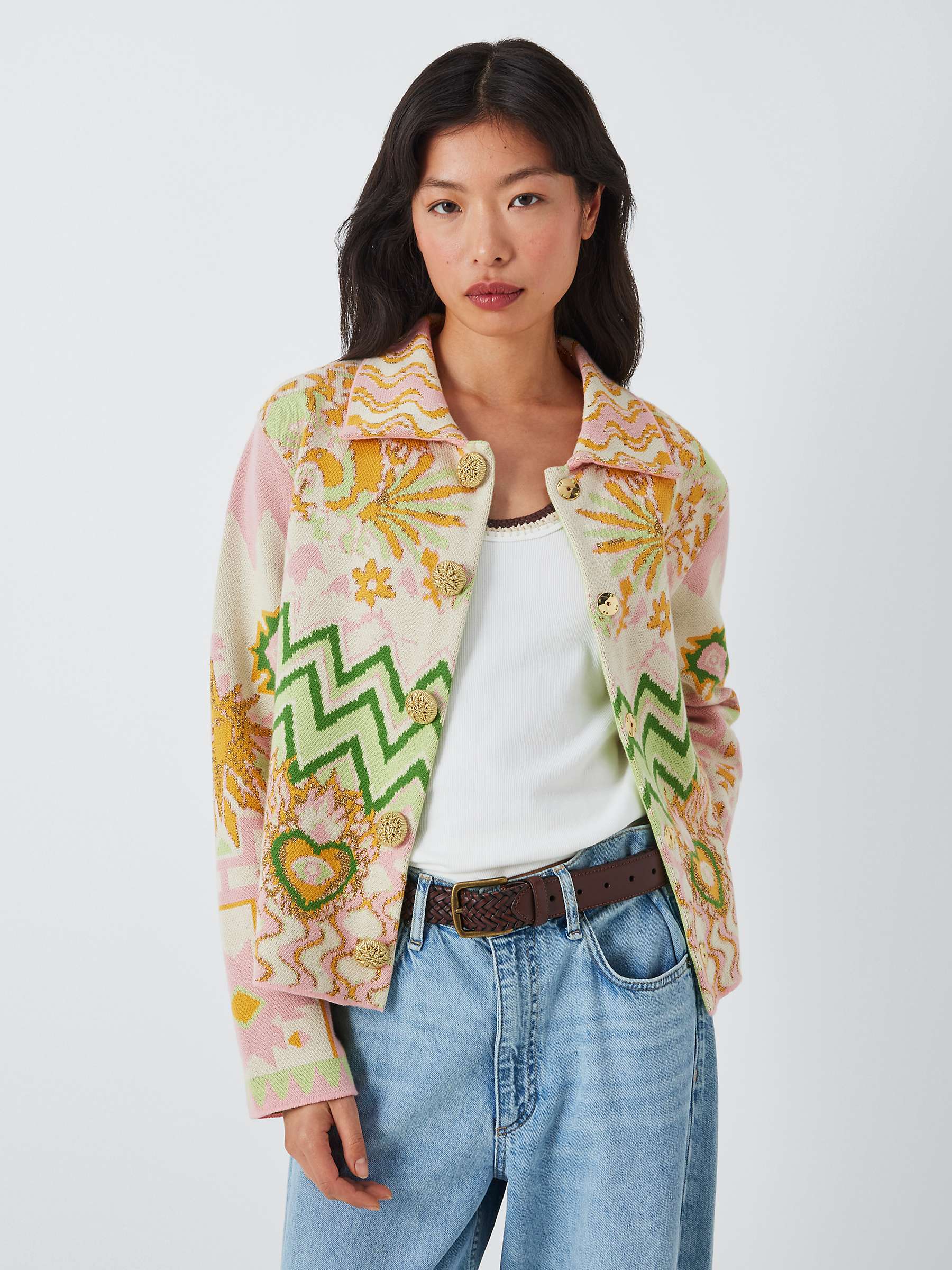 Buy Hayley Menzies Under The Sun Jacquard Jacket, Pink/Green Online at johnlewis.com