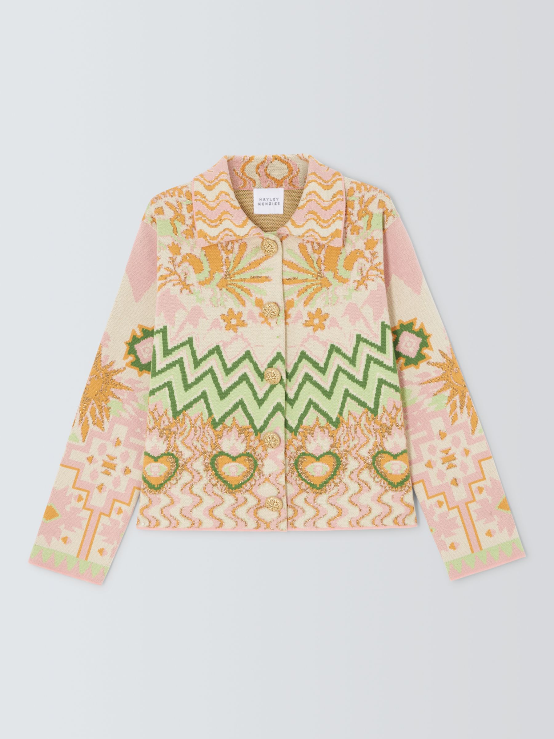 Buy Hayley Menzies Under The Sun Jacquard Jacket, Pink/Green Online at johnlewis.com