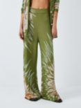 Hayley Menzies Metallic Tie Dye Wide Leg Trousers, Cactus Green