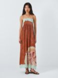 Hayley Menzies Esmerelda Mosaic Print Silk Slip Dress, Terracotta/Multi, Terracotta/Multi