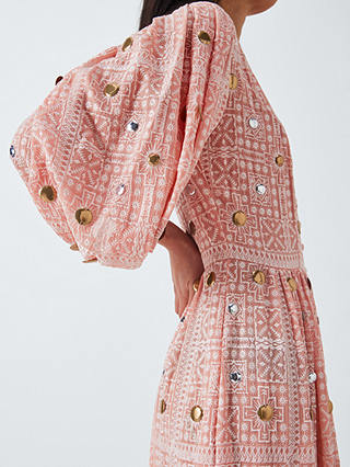 Hayley Menzies Gitana Embellished Maxi Dress, Rose/Multi