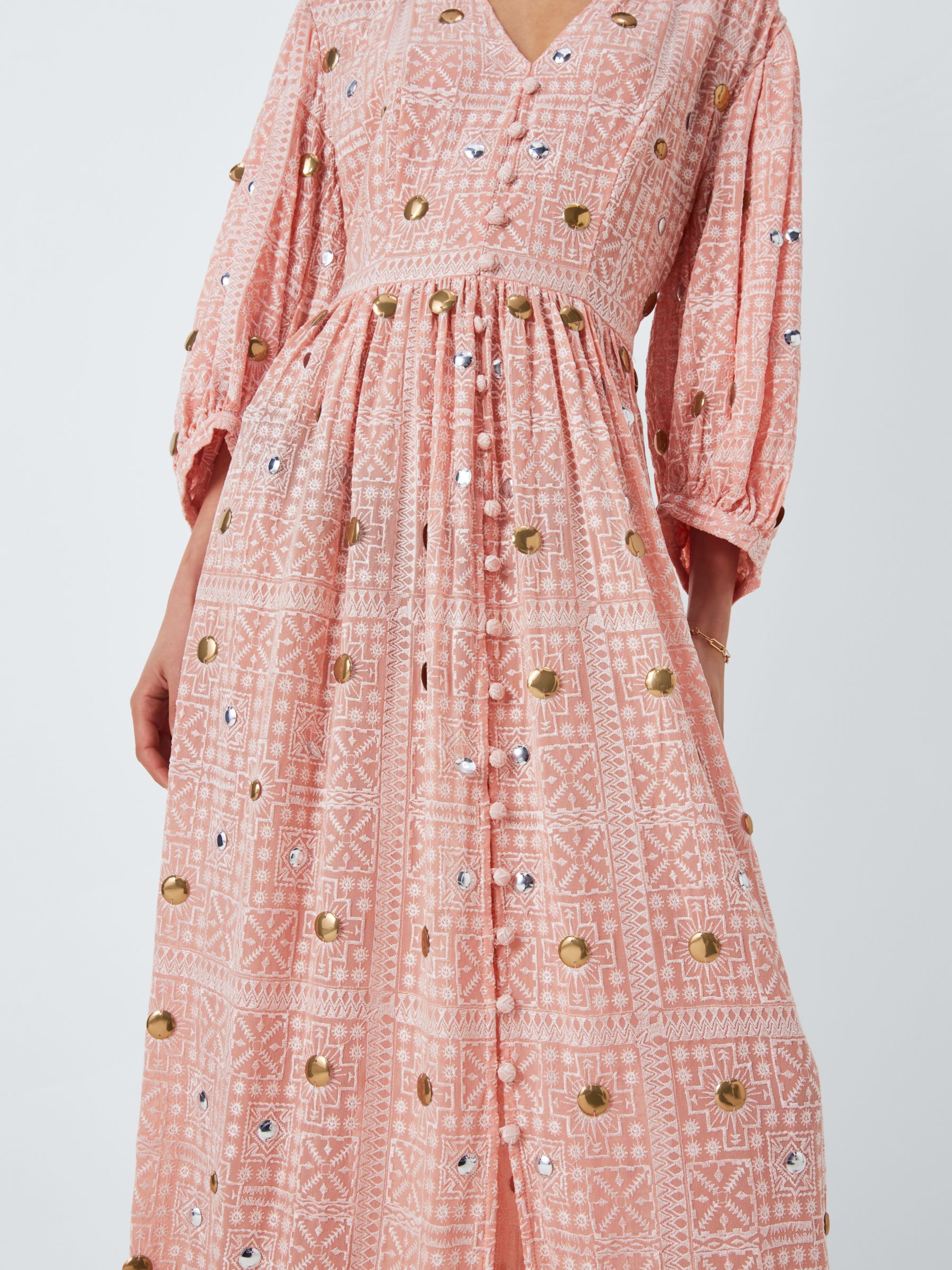 Buy Hayley Menzies Gitana Embellished Maxi Dress, Rose/Multi Online at johnlewis.com