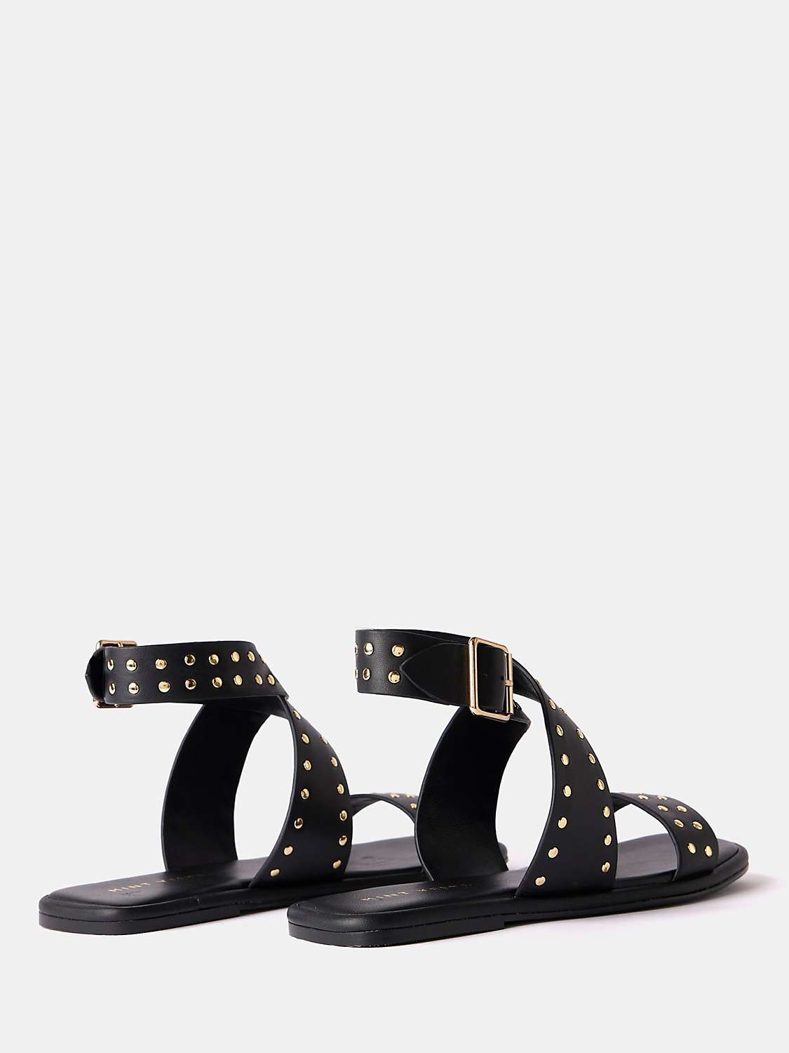 Buy Mint Velvet Leather Stud Sandals, Black Online at johnlewis.com