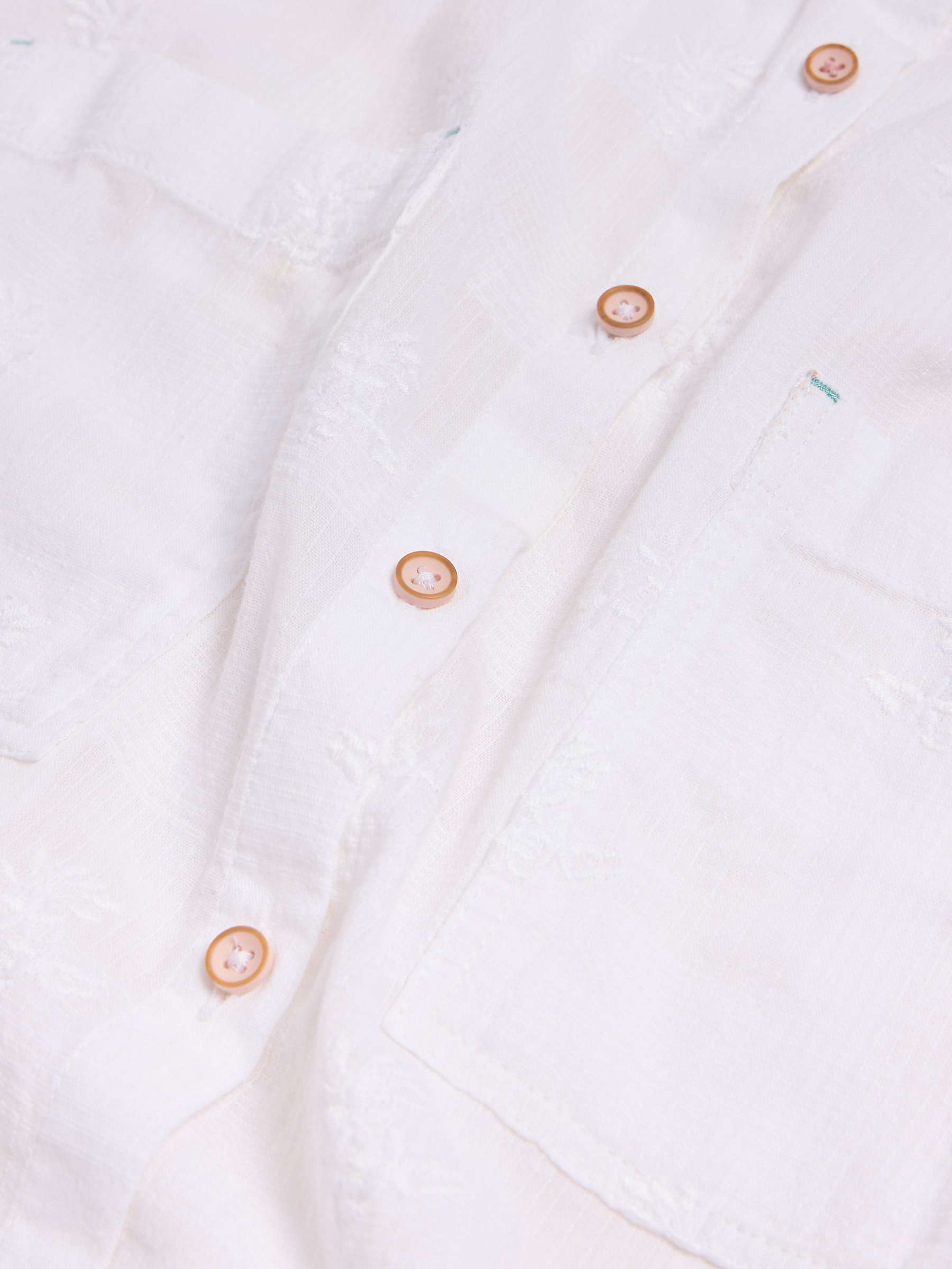 Buy White Stuff Ellie Embroidered Organic Cotton Shirt, Pale Ivory Online at johnlewis.com